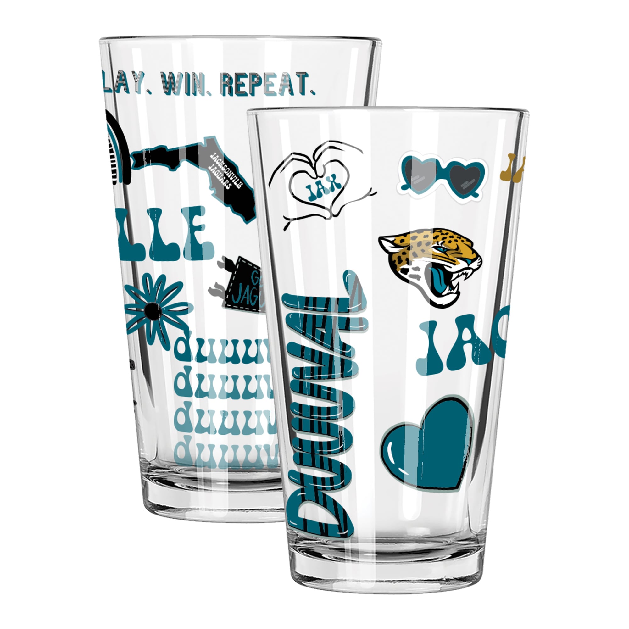 The Memory Company Jacksonville Jaguars Two-Piece 16oz. Loco Pint Glass Set