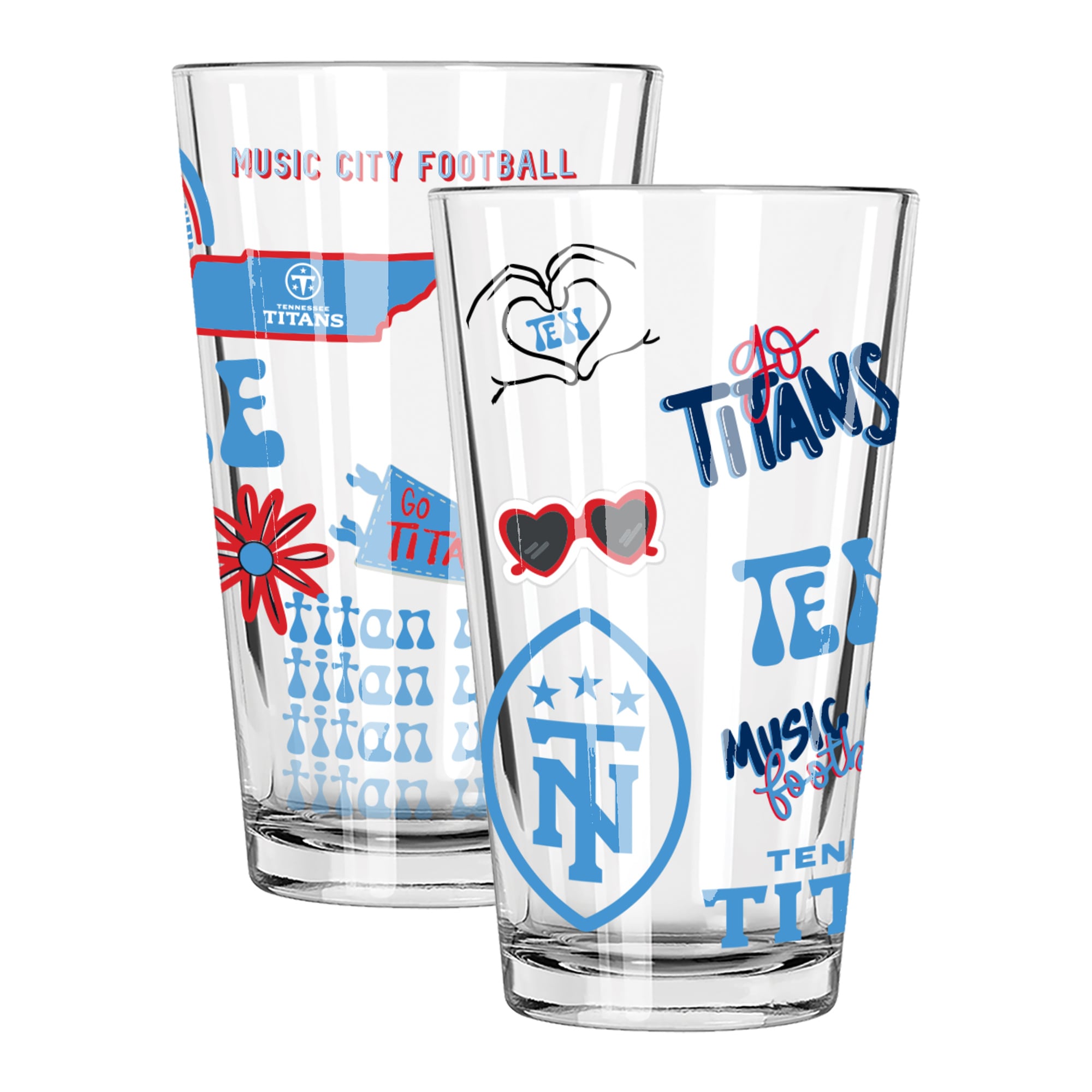 The Memory Company Tennessee Titans Two-Piece 16oz. Loco Pint Glass Set