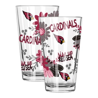 The Memory Company Arizona Cardinals Two-Piece 16oz. Flowers Pint Glass Set
