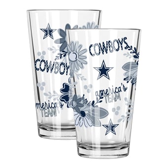 The Memory Company Dallas Cowboys Two-Piece 16oz. Flowers Pint Glass Set