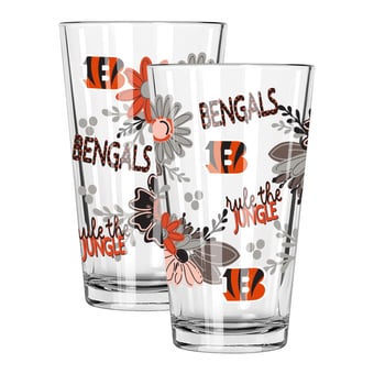 The Memory Company Cincinnati Bengals Two-Piece 16oz. Flowers Pint Glass Set