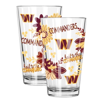 The Memory Company Washington Commanders Two-Piece 16oz. Flowers Pint Glass Set
