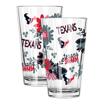 The Memory Company Houston Texans Two-Piece 16oz. Flowers Pint Glass Set