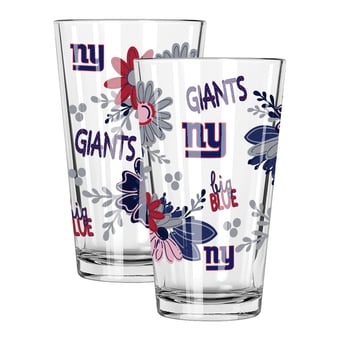 The Memory Company New York Giants Two-Piece 16oz. Flowers Pint Glass Set