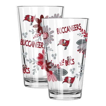 The Memory Company Tampa Bay Buccaneers Two-Piece 16oz. Flowers Pint Glass Set
