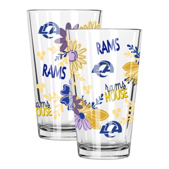 The Memory Company Los Angeles Rams Two-Piece 16oz. Flowers Pint Glass Set