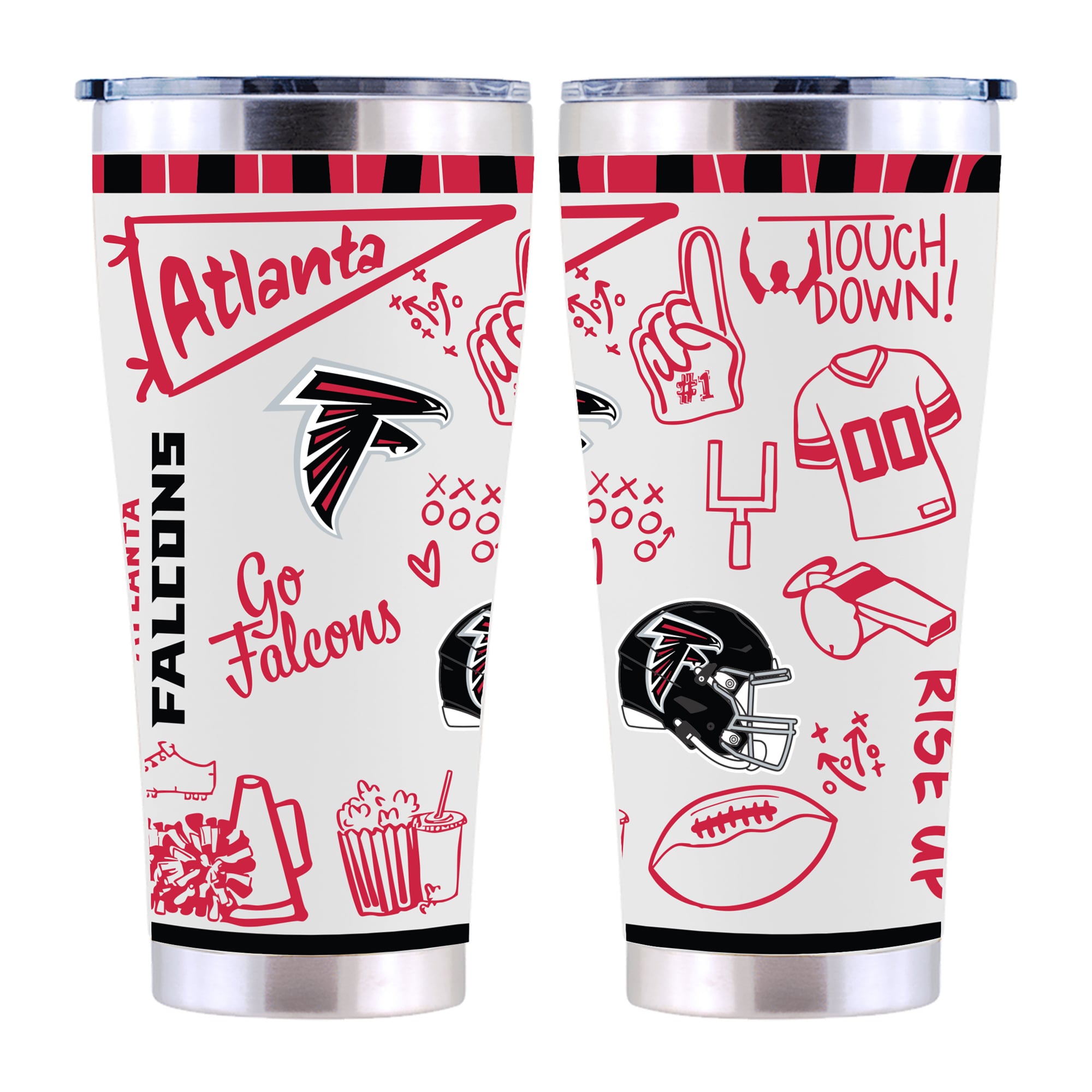The Memory Company Atlanta Falcons 30oz. Sketchpad Stainless Steel Tumbler