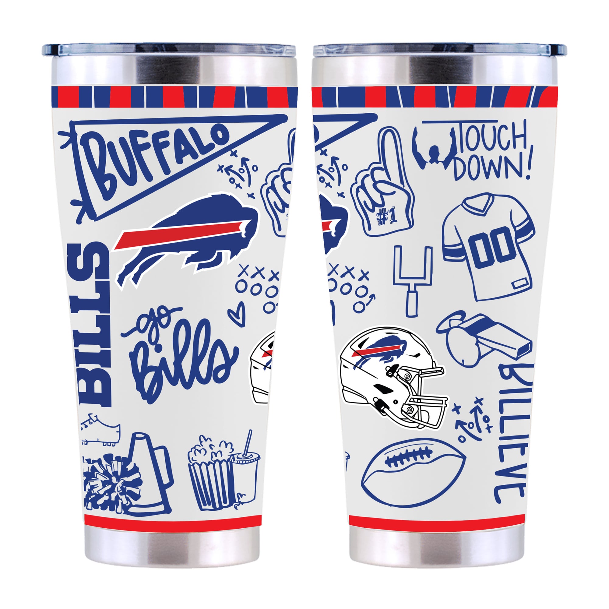 The Memory Company Buffalo Bills 30oz. Sketchpad Stainless Steel Tumbler