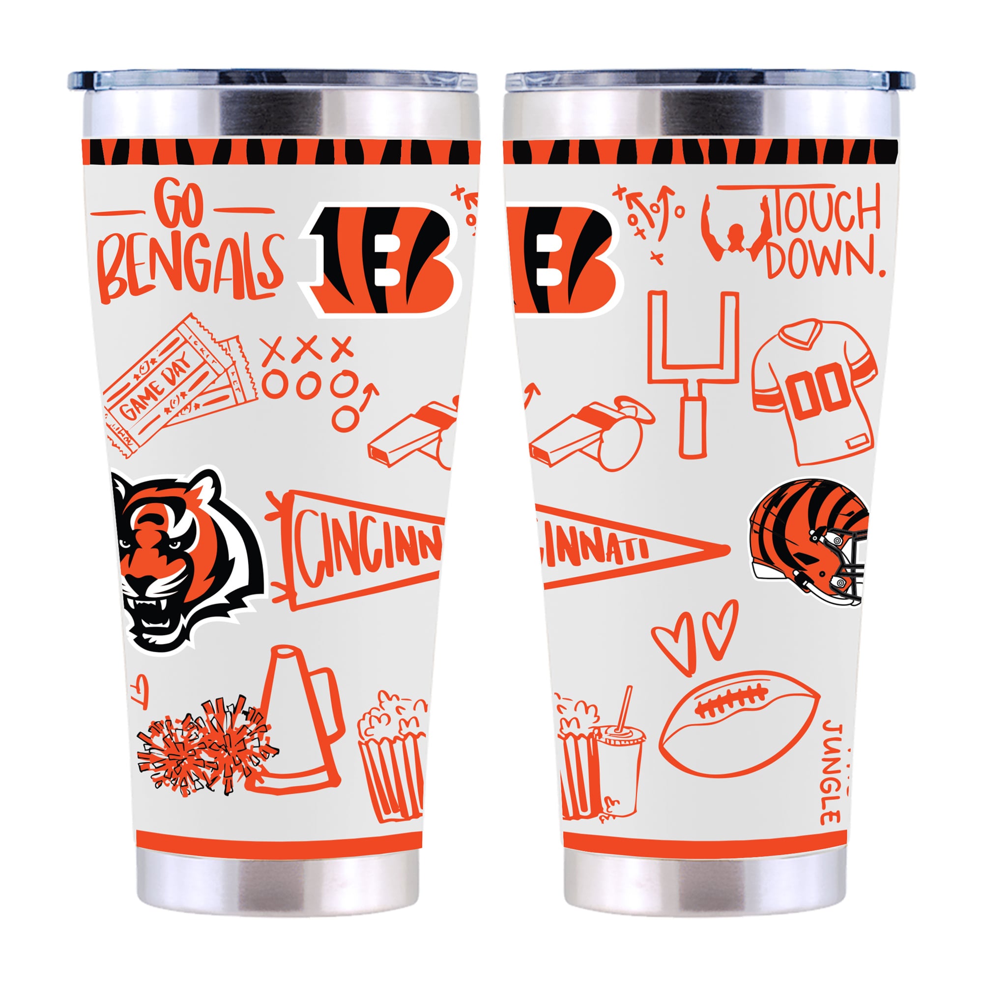 The Memory Company Cincinnati Bengals 30oz. Sketchpad Stainless Steel Tumbler