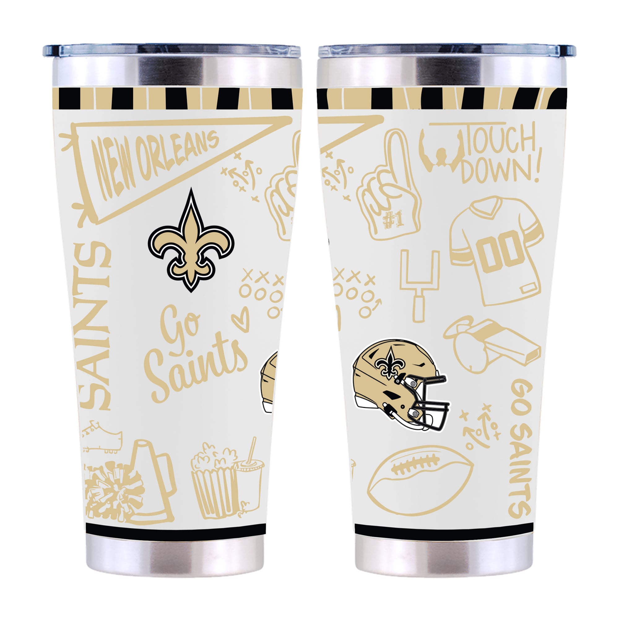 The Memory Company New Orleans Saints 30oz. Sketchpad Stainless Steel Tumbler