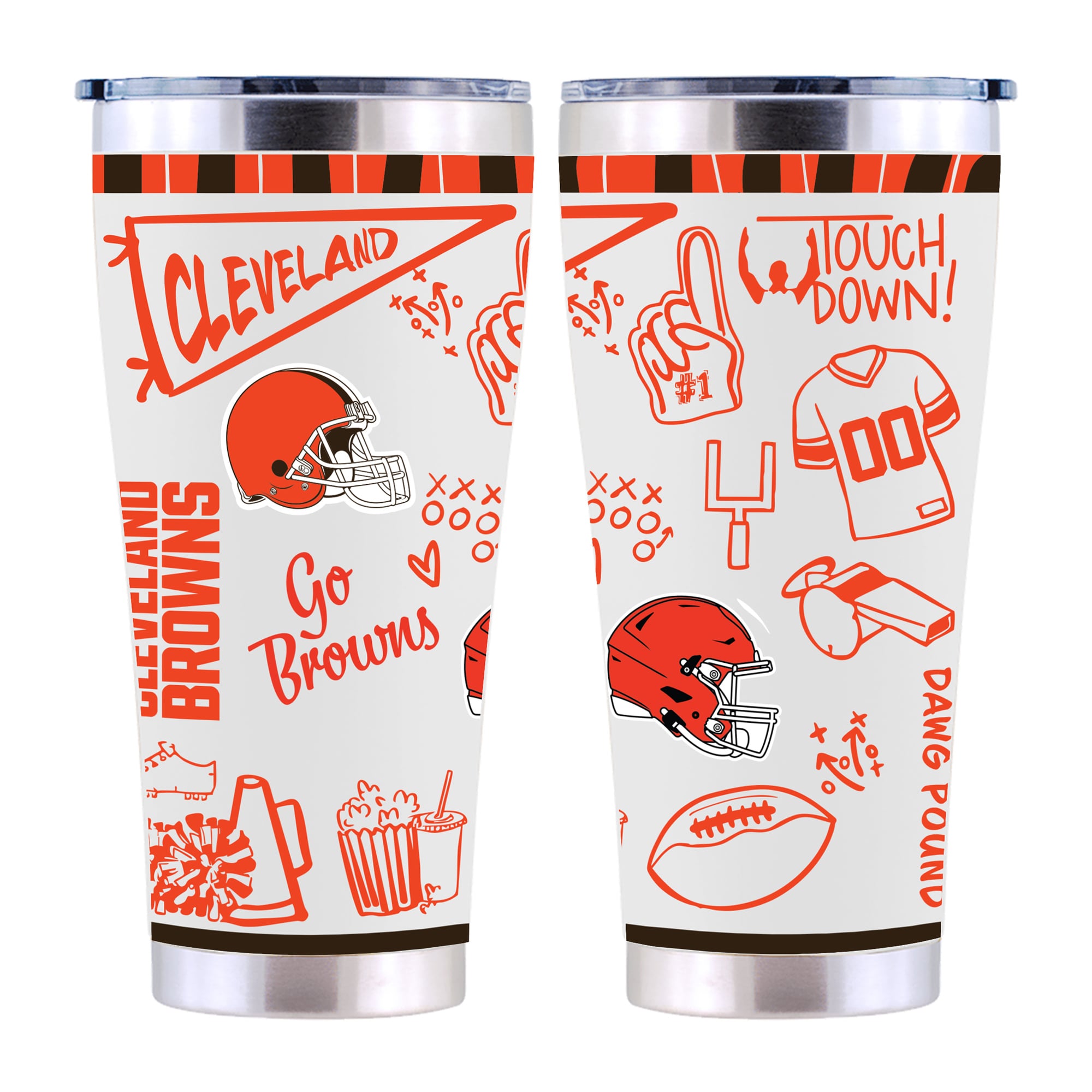 The Memory Company Cleveland Browns 30oz. Sketchpad Stainless Steel Tumbler