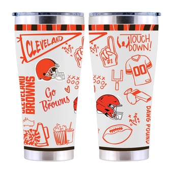 The Memory Company Cleveland Browns 30oz. Sketchpad Stainless Steel Tumbler
