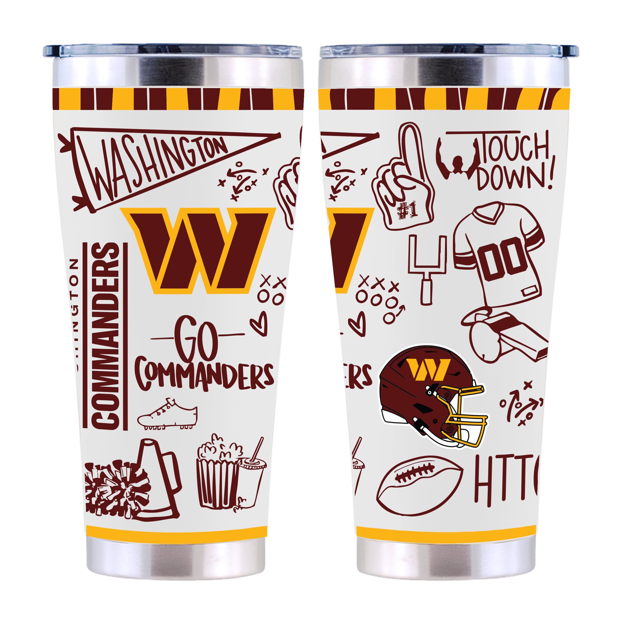 The Memory Company Washington Commanders 30oz. Sketchpad Stainless Steel Tumbler