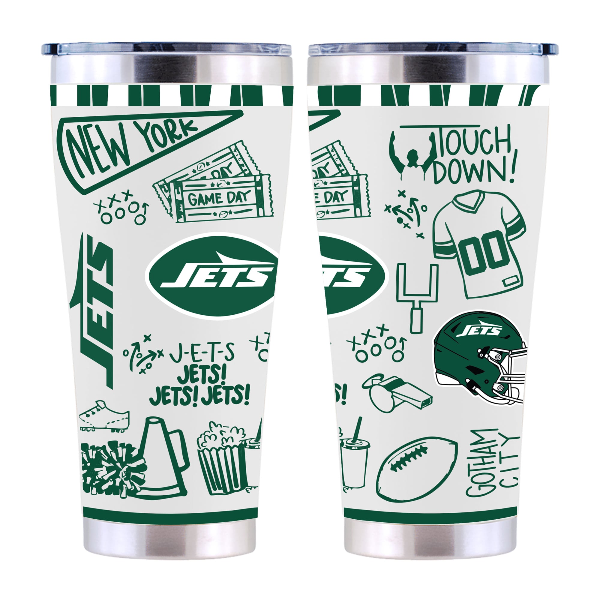 The Memory Company New York Jets 30oz. Sketchpad Stainless Steel Tumbler
