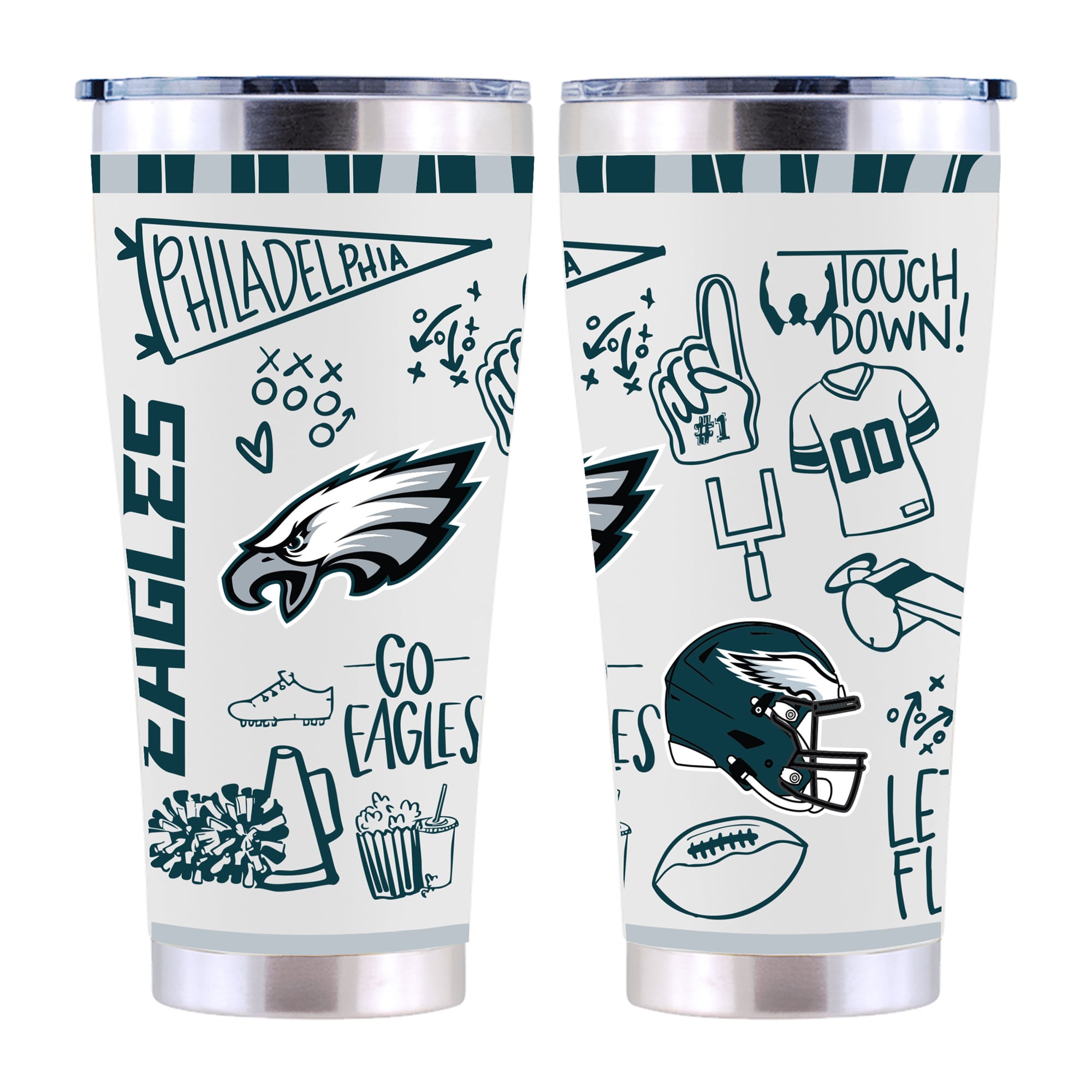 The Memory Company Philadelphia Eagles 30oz. Sketchpad Stainless Steel Tumbler