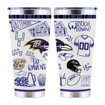 The Memory Company Baltimore Ravens 30oz. Sketchpad Stainless Steel Tumbler