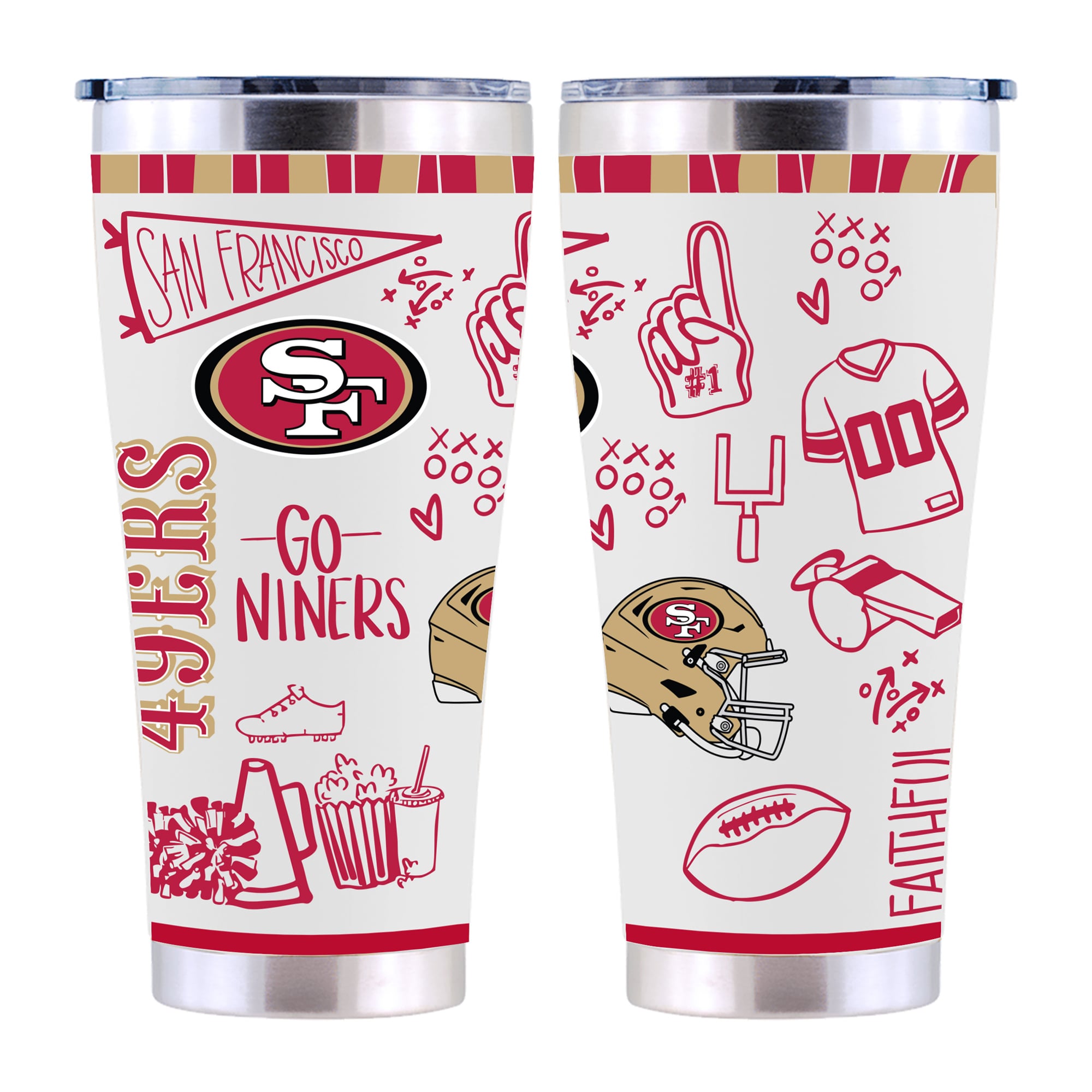 The Memory Company San Francisco 49ers 30oz. Sketchpad Stainless Steel Tumbler
