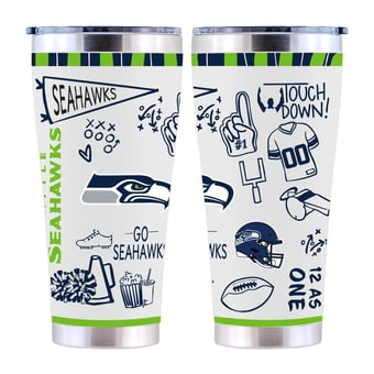 The Memory Company Seattle Seahawks 30oz. Sketchpad Stainless Steel Tumbler
