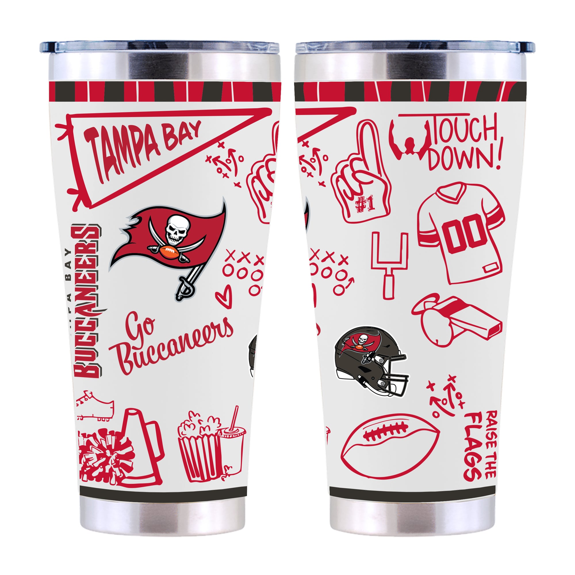 The Memory Company Tampa Bay Buccaneers 30oz. Sketchpad Stainless Steel Tumbler