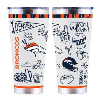 The Memory Company Denver Broncos 30oz. Sketchpad Stainless Steel Tumbler