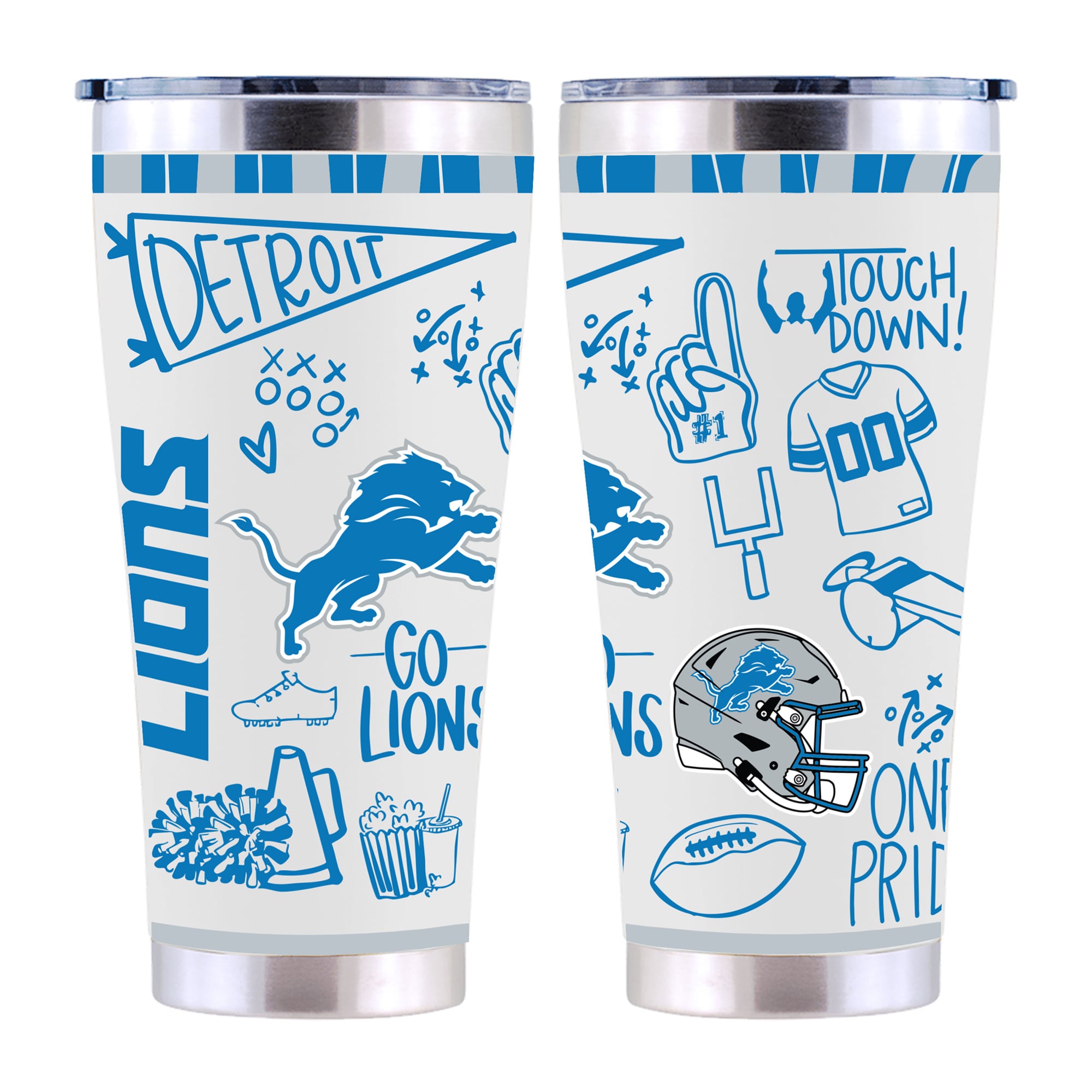 The Memory Company Detroit Lions 30oz. Sketchpad Stainless Steel Tumbler