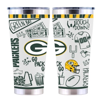 The Memory Company Green Bay Packers 30oz. Sketchpad Stainless Steel Tumbler
