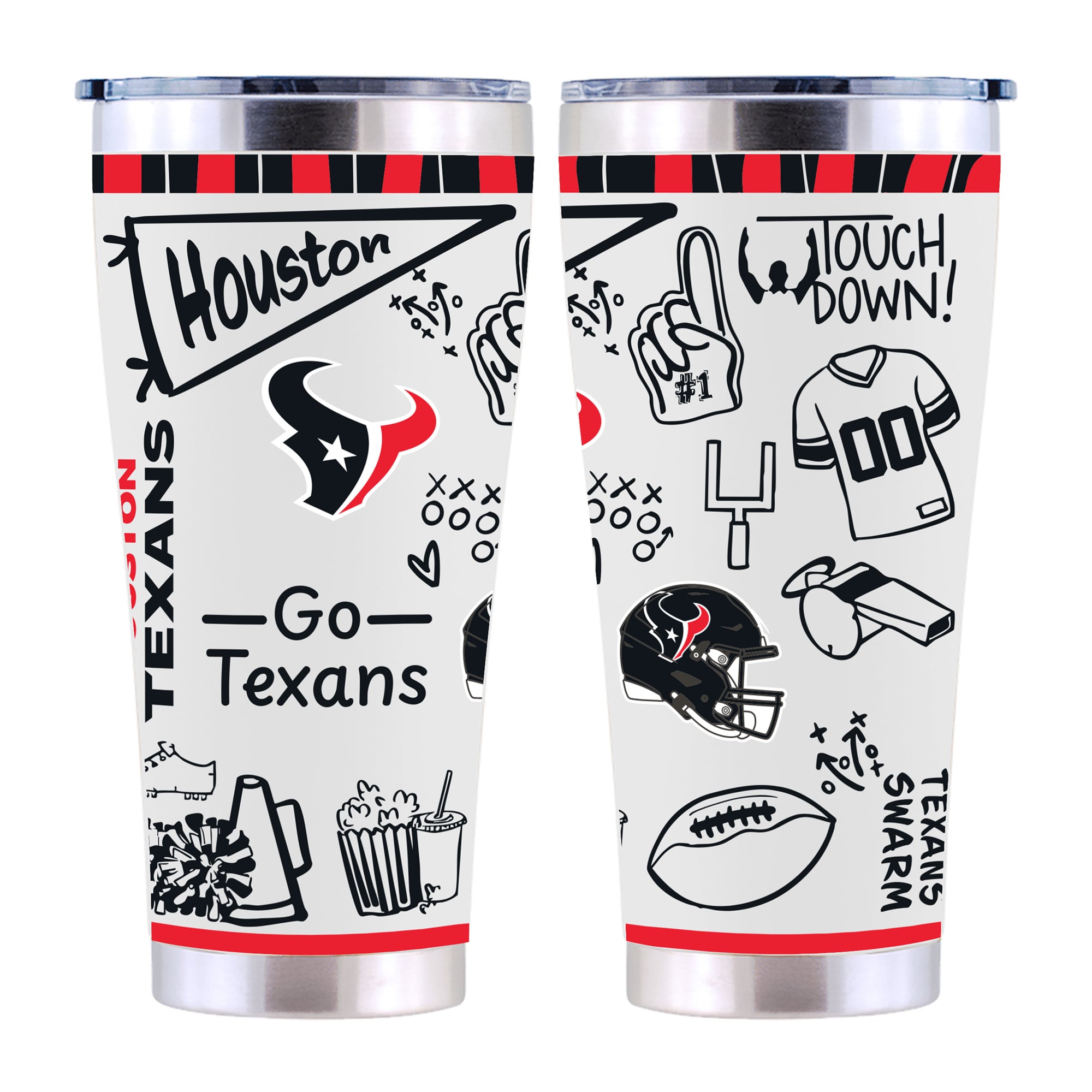 The Memory Company Houston Texans 30oz. Sketchpad Stainless Steel Tumbler