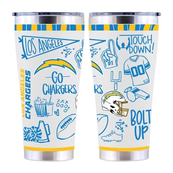 The Memory Company Los Angeles Chargers 30oz. Sketchpad Stainless Steel Tumbler