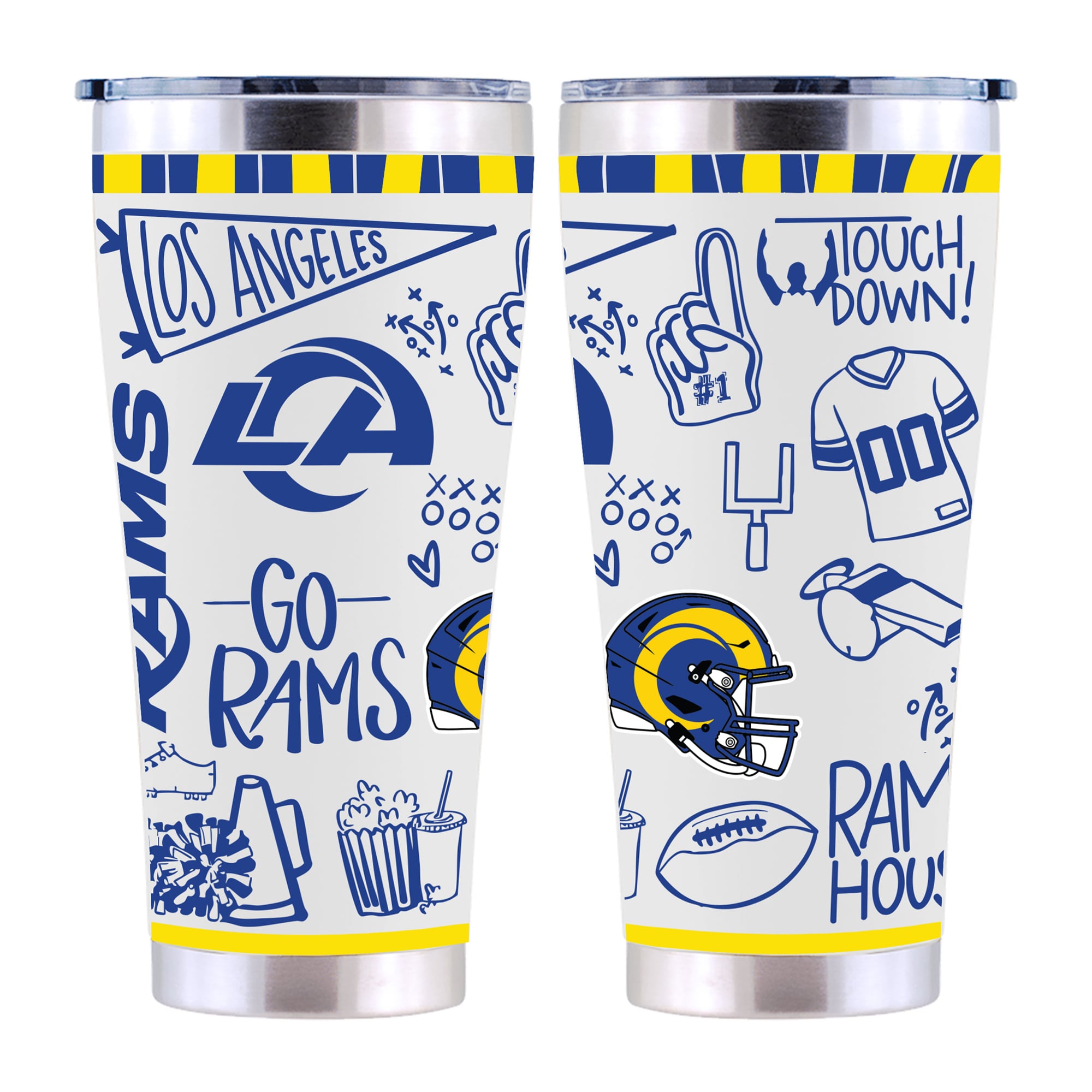 The Memory Company Los Angeles Rams 30oz. Sketchpad Stainless Steel Tumbler