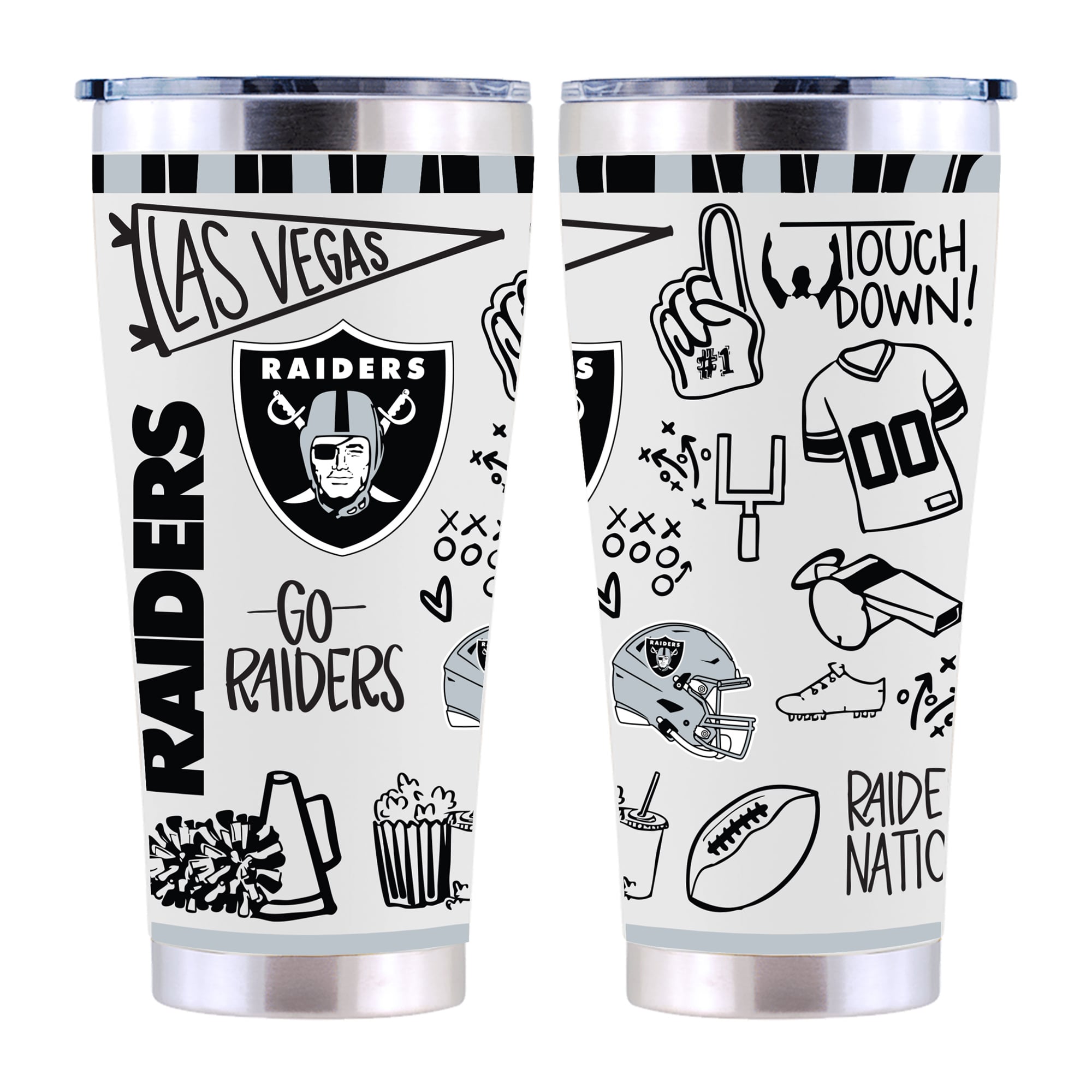 The Memory Company Las Vegas Raiders 30oz. Sketchpad Stainless Steel Tumbler