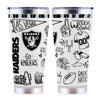 The Memory Company Las Vegas Raiders 30oz. Sketchpad Stainless Steel Tumbler
