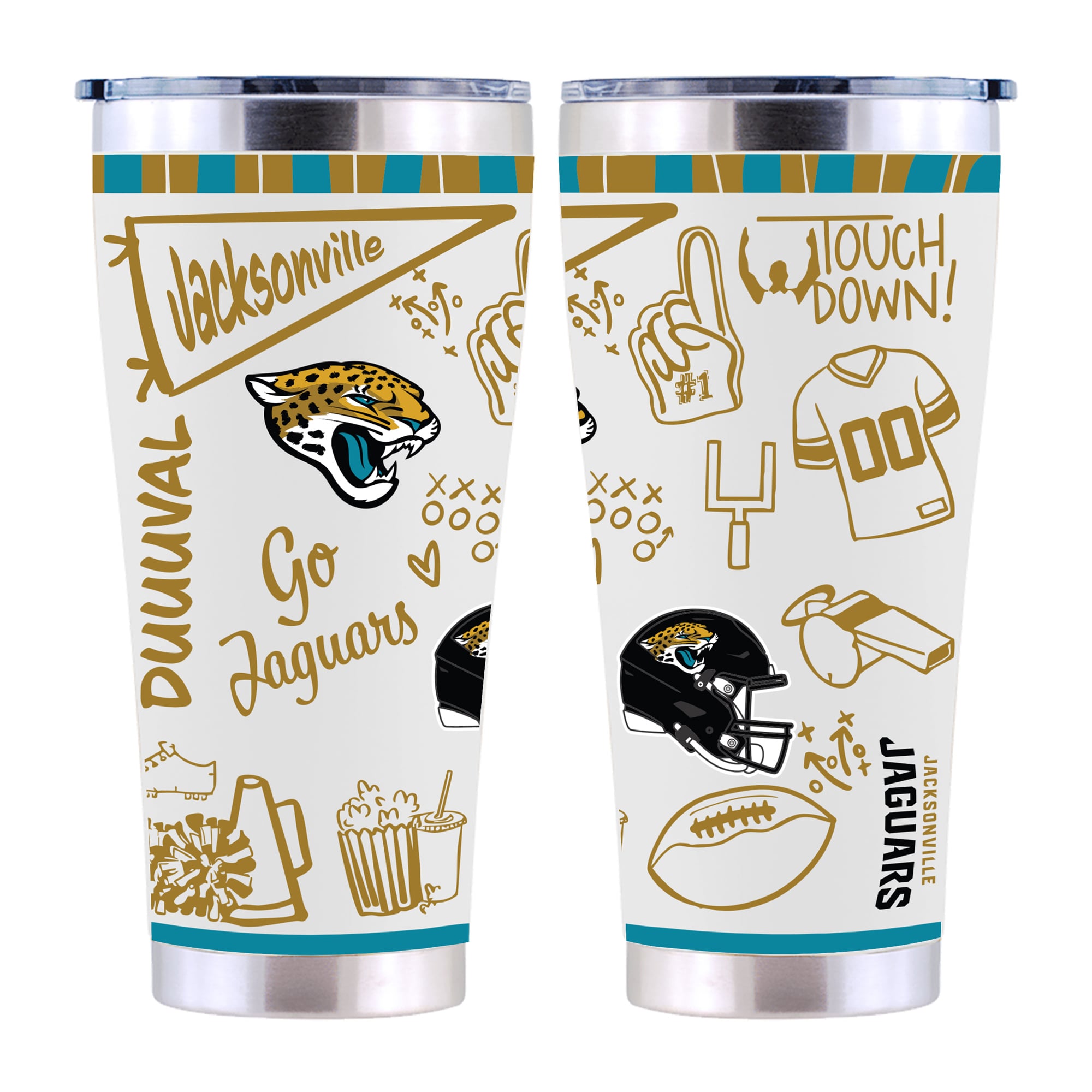 The Memory Company Jacksonville Jaguars 30oz. Sketchpad Stainless Steel Tumbler