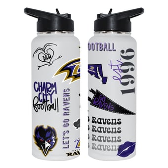 The Memory Company Baltimore Ravens 34oz. Loco Stainless Steel Quencher Bottle
