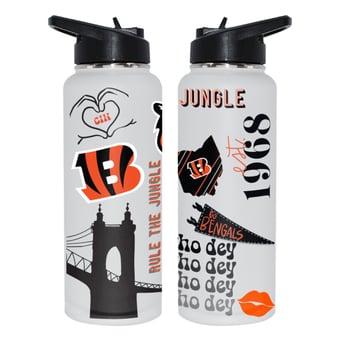 The Memory Company Cincinnati Bengals 34oz. Loco Stainless Steel Quencher Bottle