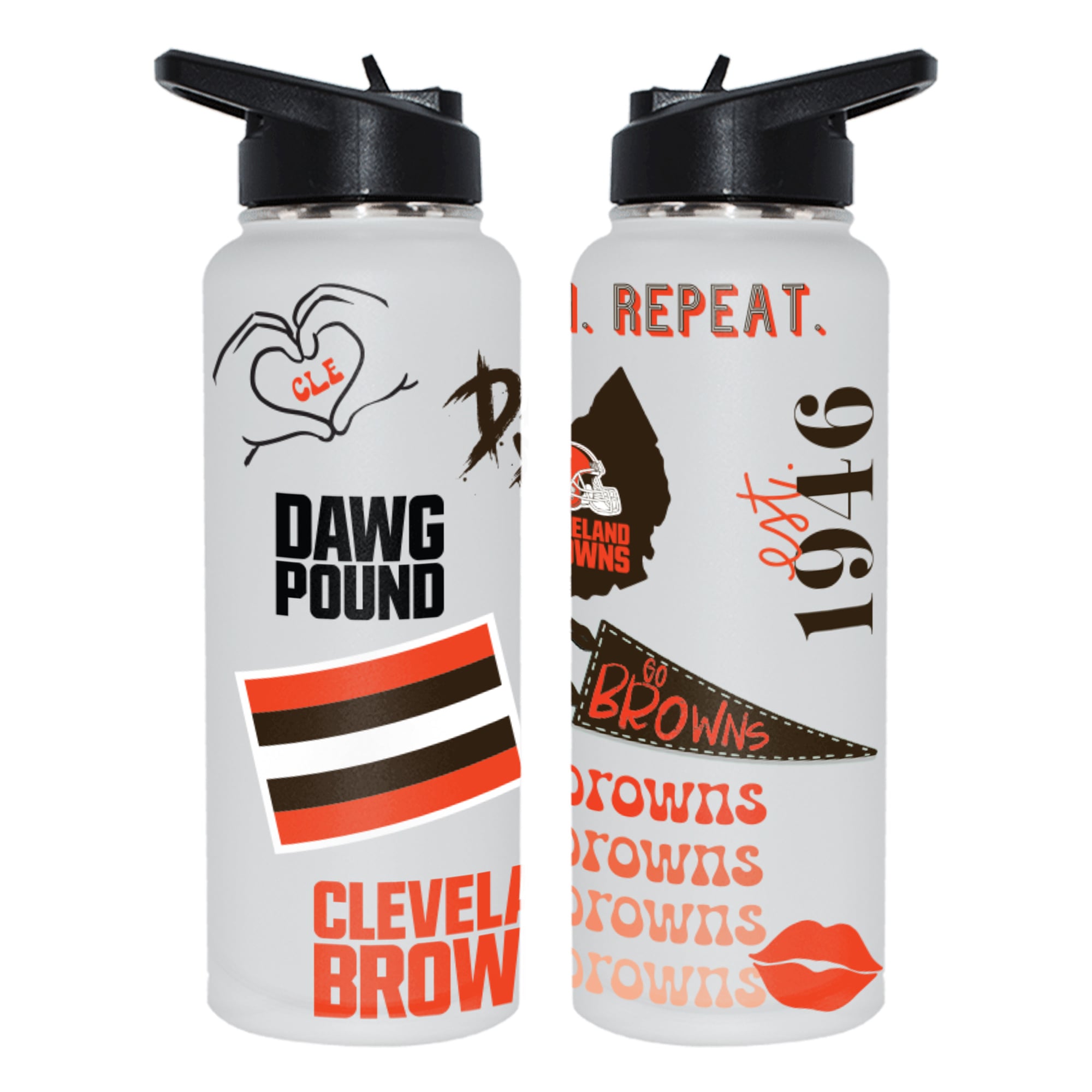 The Memory Company Cleveland Browns 34oz. Loco Stainless Steel Quencher Bottle
