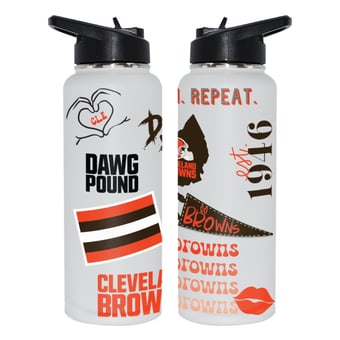 The Memory Company Cleveland Browns 34oz. Loco Stainless Steel Quencher Bottle