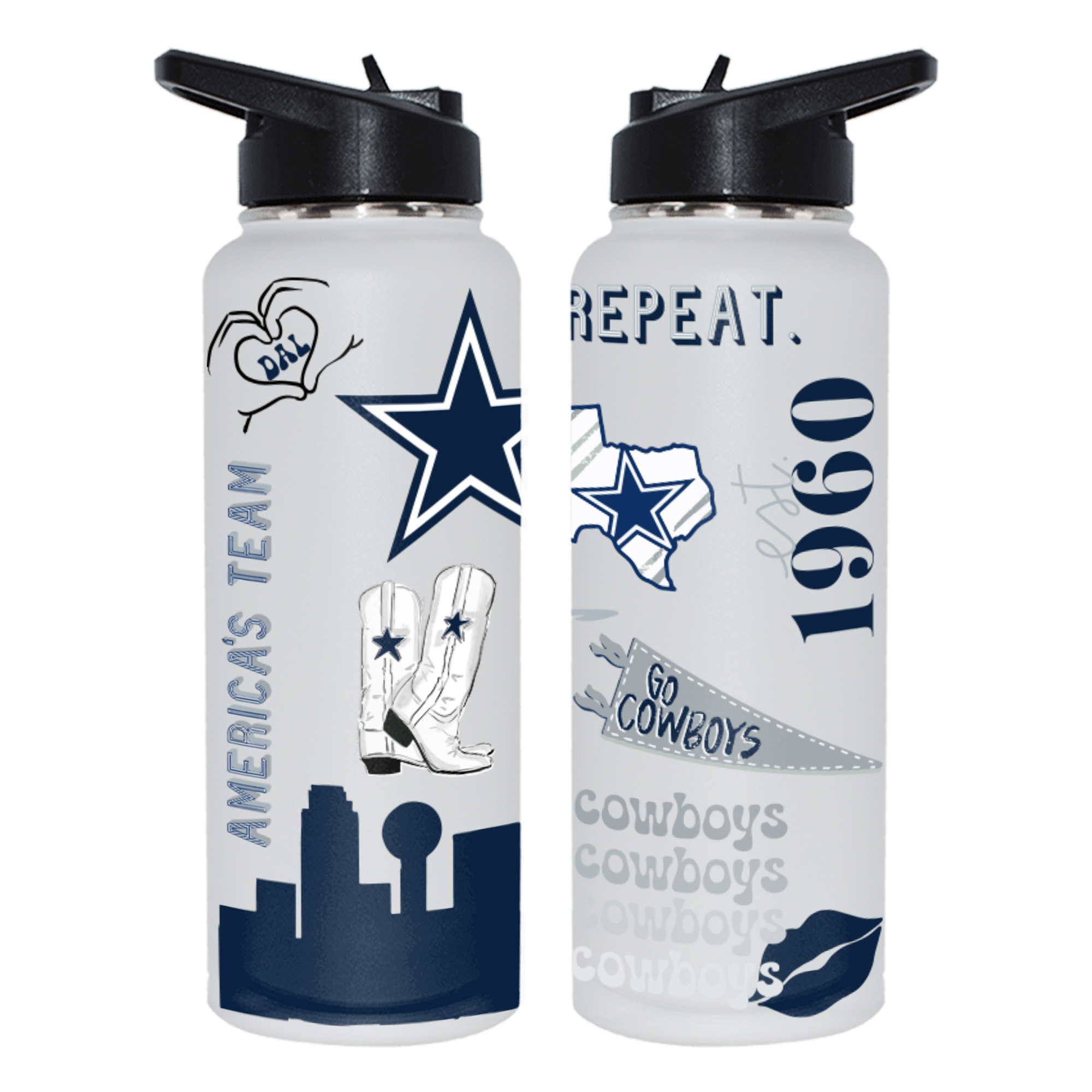 The Memory Company Dallas Cowboys 34oz. Loco Stainless Steel Quencher Bottle