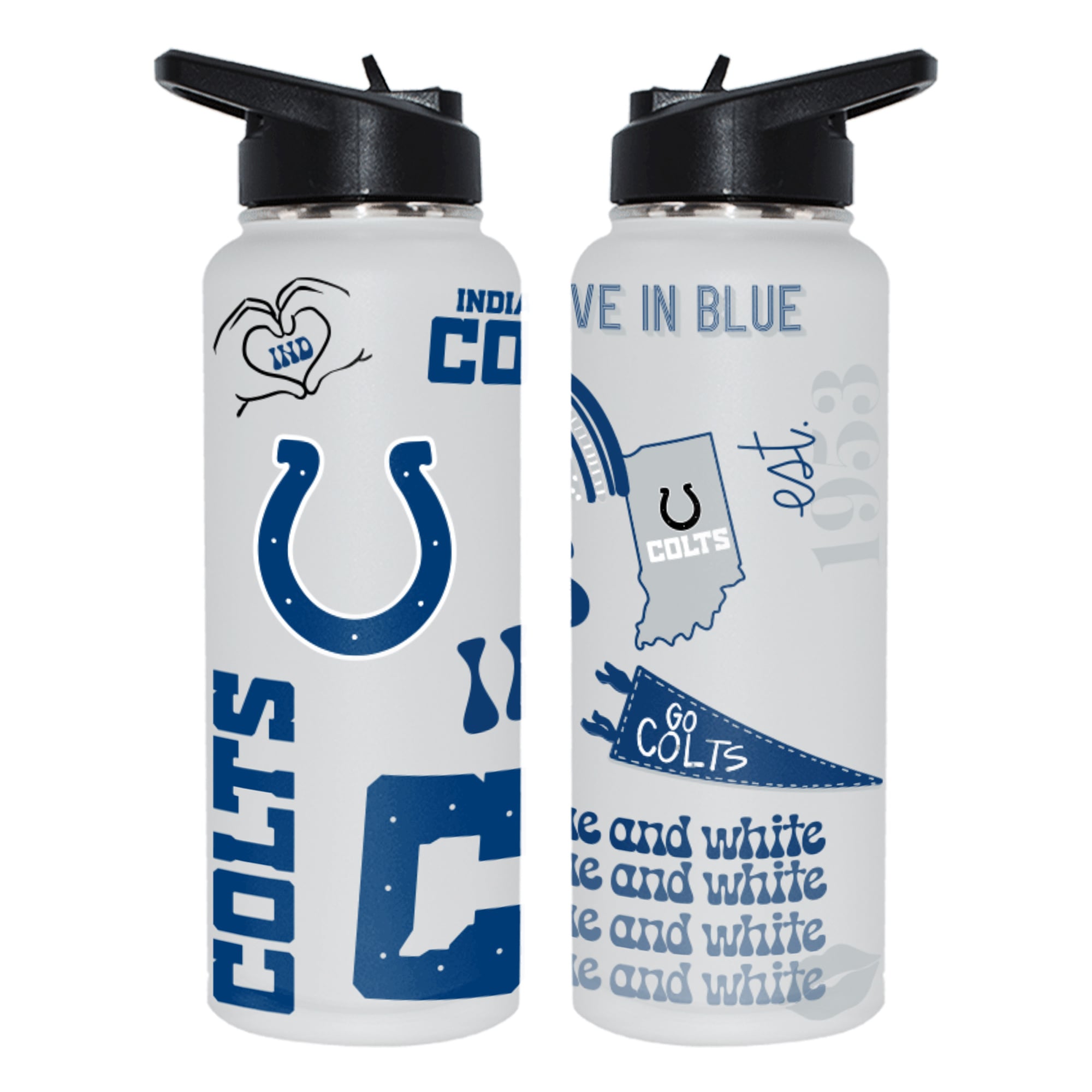 The Memory Company Indianapolis Colts 34oz. Loco Stainless Steel Quencher Bottle
