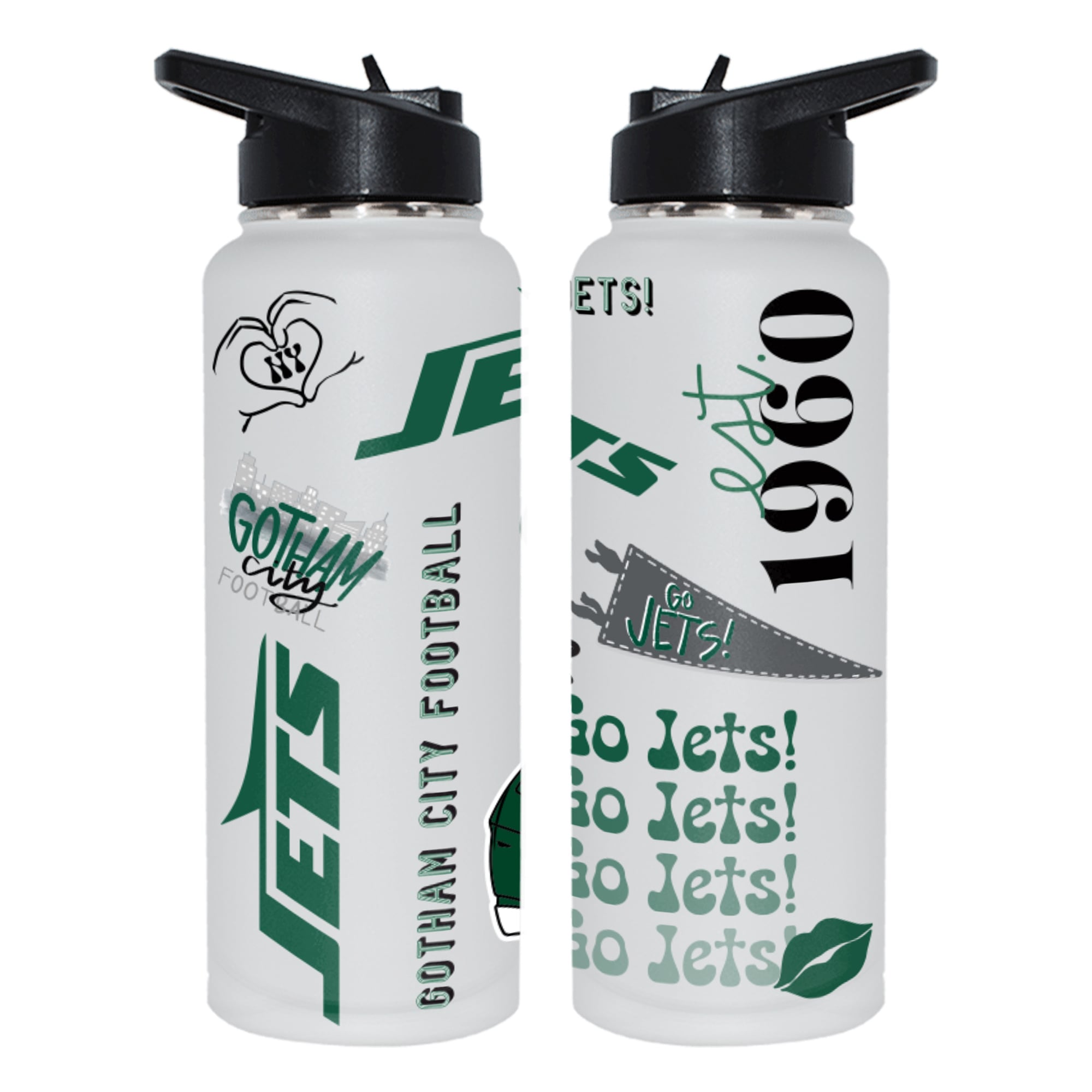 The Memory Company New York Jets 34oz. Loco Stainless Steel Quencher Bottle