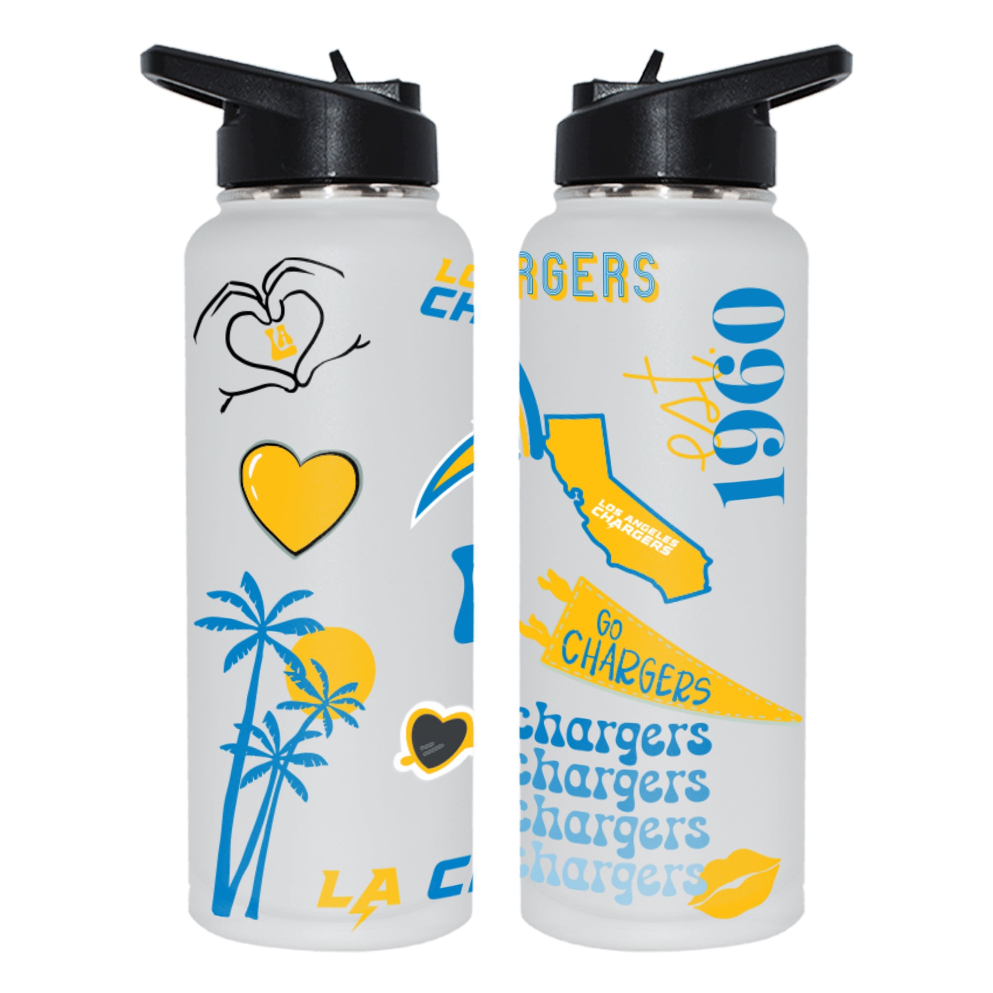 The Memory Company Los Angeles Chargers 34oz. Loco Stainless Steel Quencher Bottle