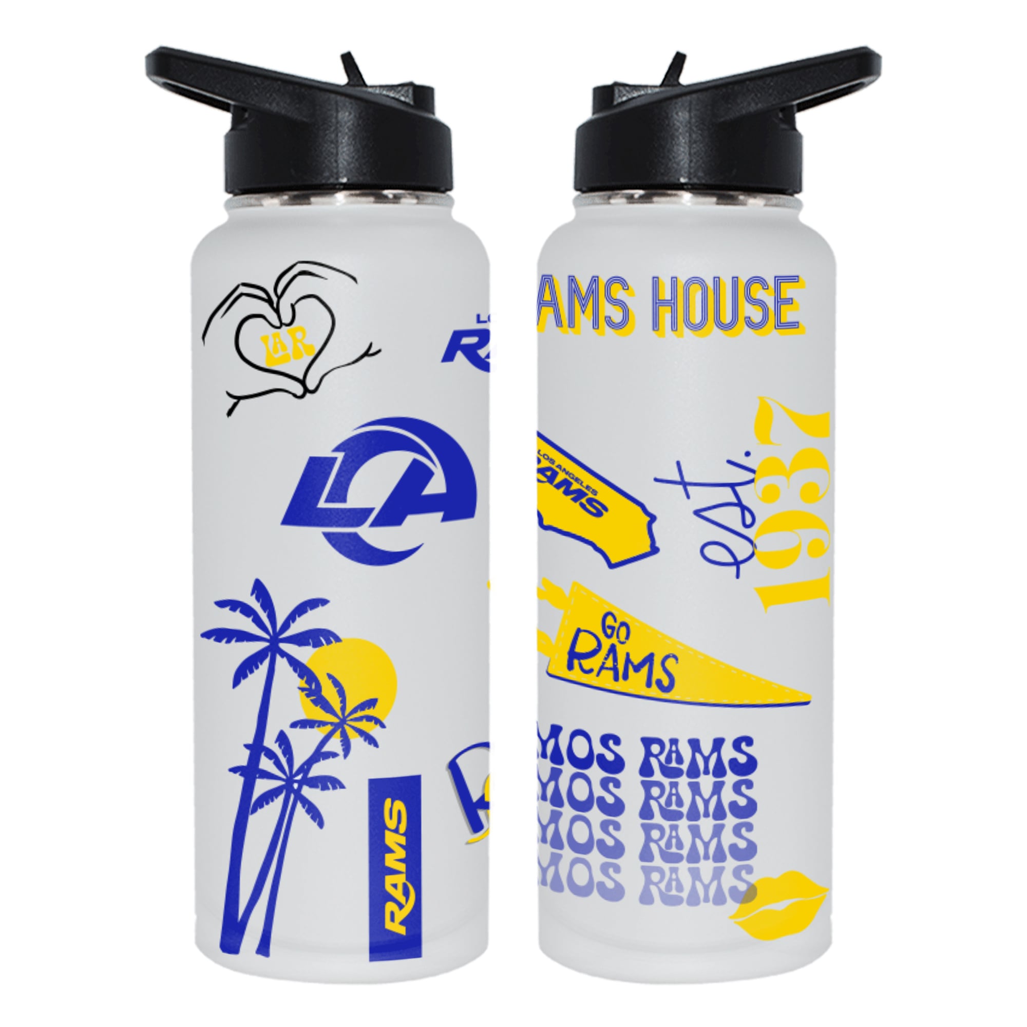 The Memory Company Los Angeles Rams 34oz. Loco Stainless Steel Quencher Bottle