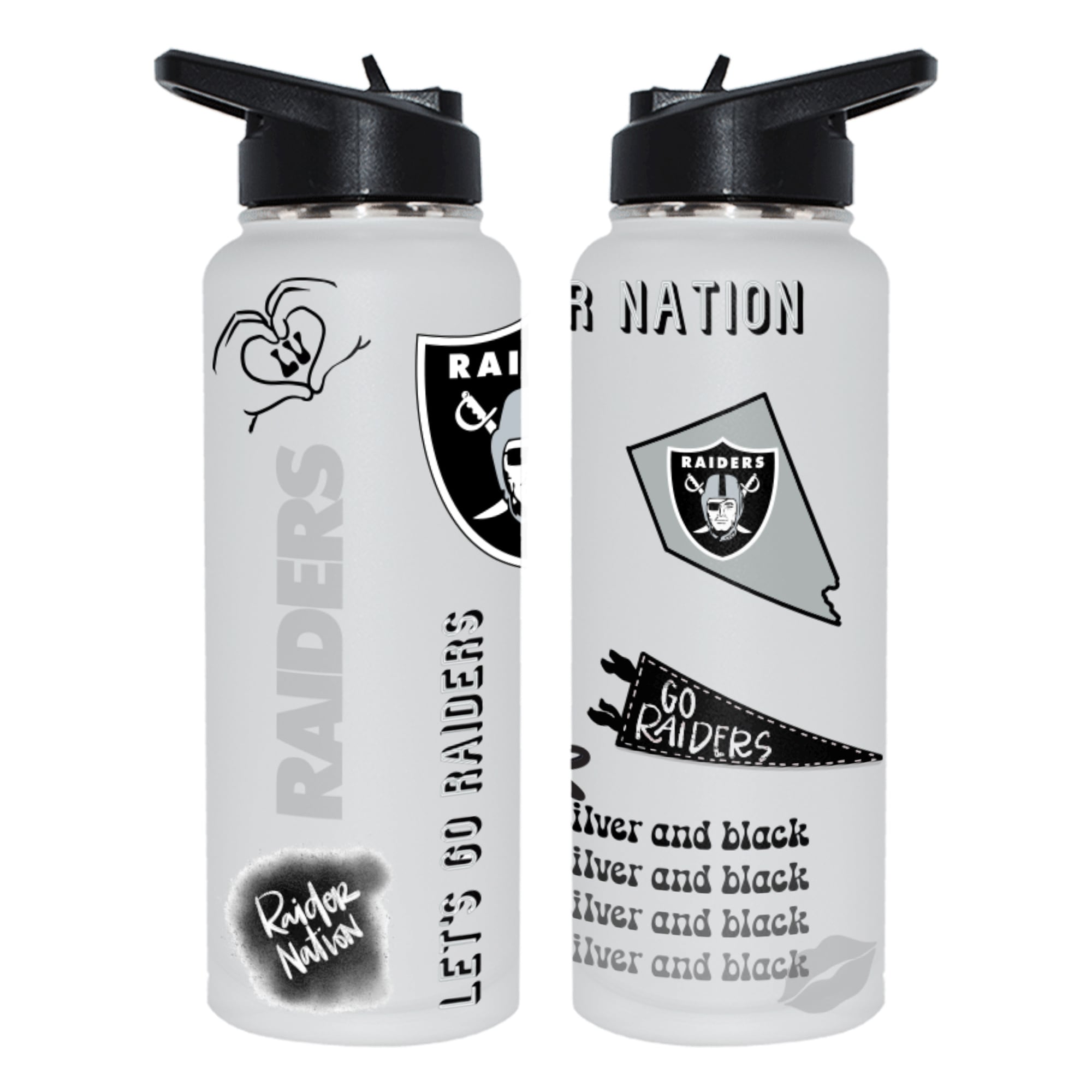 The Memory Company Las Vegas Raiders 34oz. Loco Stainless Steel Quencher Bottle