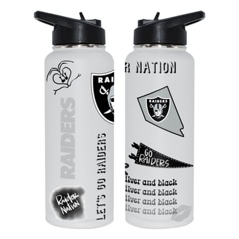 The Memory Company Las Vegas Raiders 34oz. Loco Stainless Steel Quencher Bottle