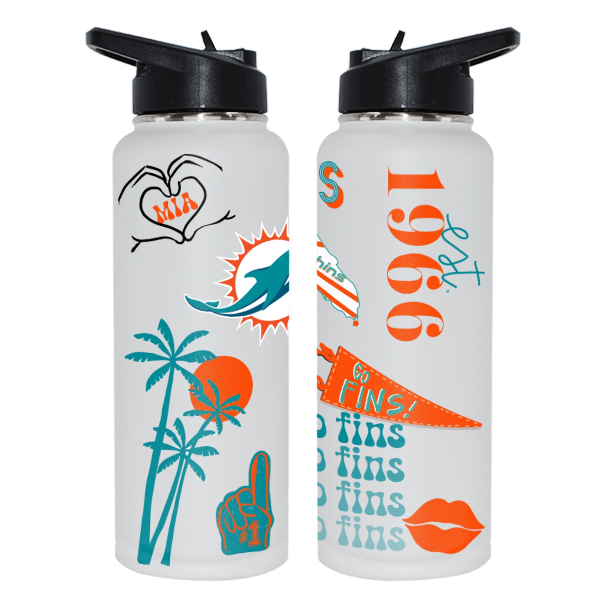 The Memory Company Miami Dolphins 34oz. Loco Stainless Steel Quencher Bottle
