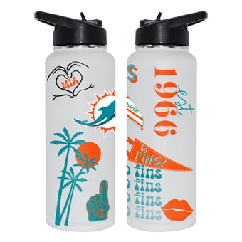 The Memory Company Miami Dolphins 34oz. Loco Stainless Steel Quencher Bottle