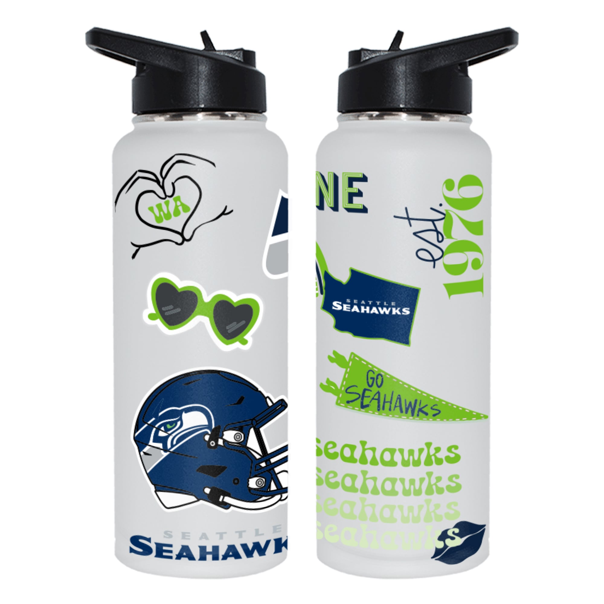The Memory Company Seattle Seahawks 34oz. Loco Stainless Steel Quencher Bottle