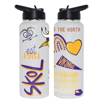 The Memory Company Minnesota Vikings 34oz. Loco Stainless Steel Quencher Bottle