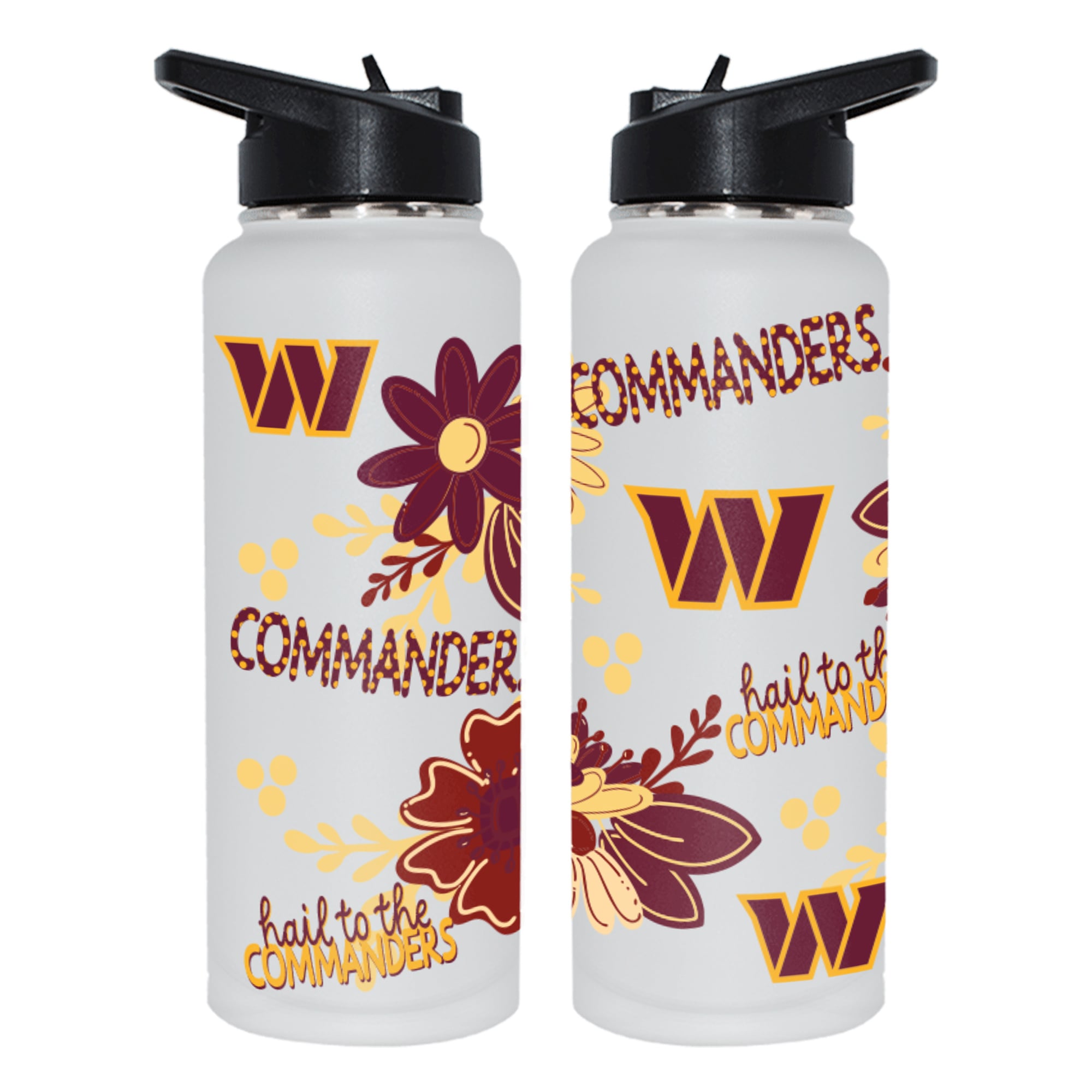 The Memory Company Washington Commanders 34oz. Flowers Stainless Steel Quencher Bottle