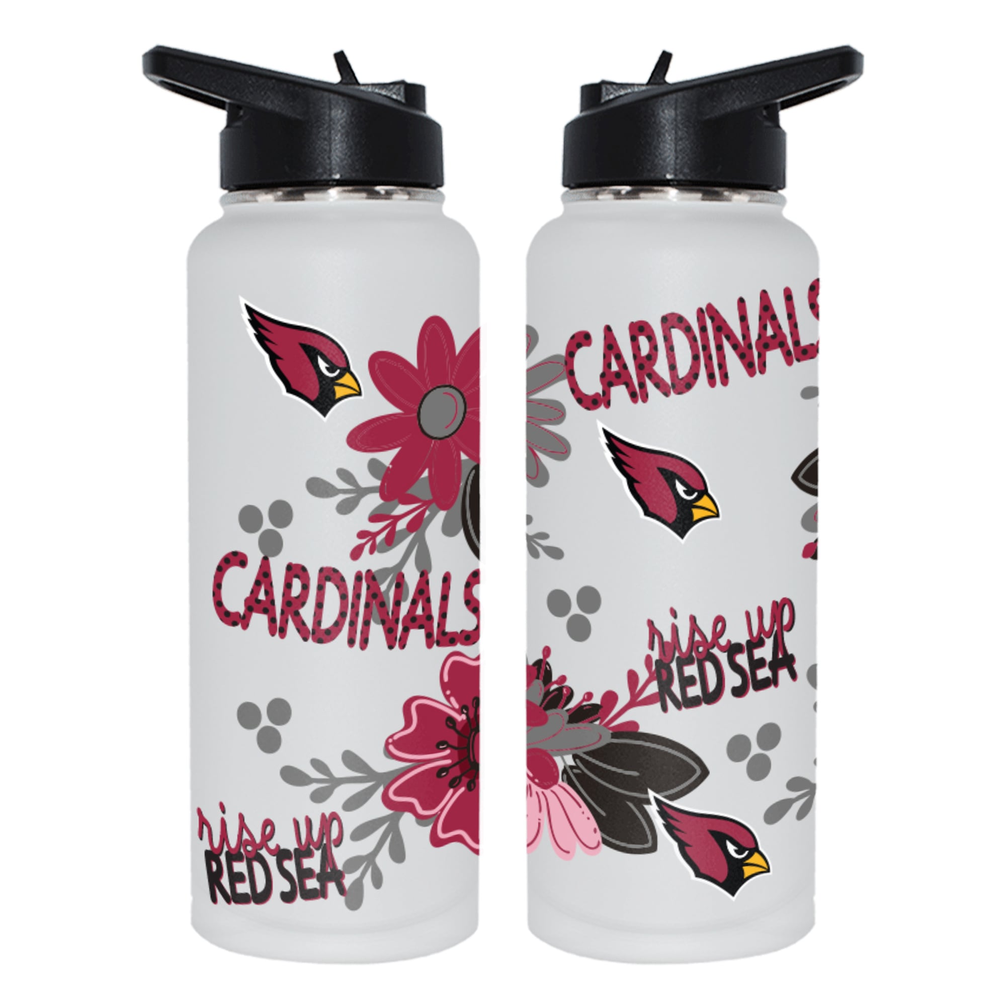 The Memory Company Arizona Cardinals 34oz. Flowers Stainless Steel Quencher Bottle