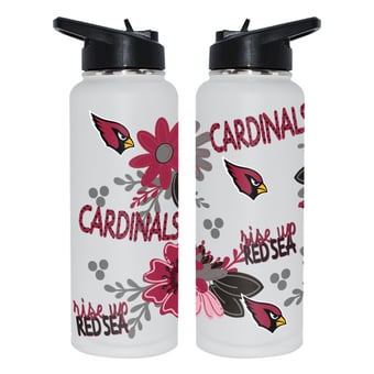The Memory Company Arizona Cardinals 34oz. Flowers Stainless Steel Quencher Bottle